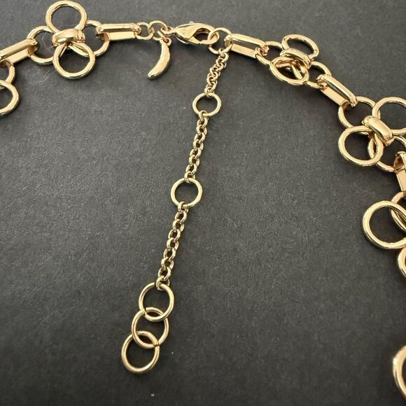 NWOT Banana Republic Multi Circle Statement Necklace Gold Tone Adjustable - Picture 7 of 12